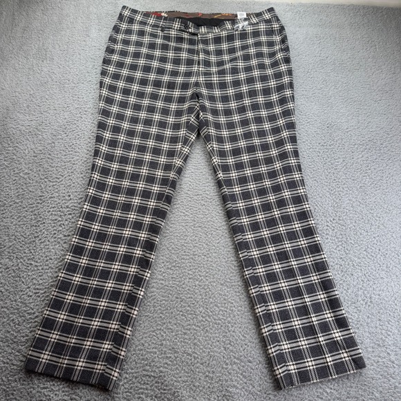 Paisley Gray Mens Plaid Slim Fit Dress Pants Trousers Size 40x32 Black Cream - Picture 2 of 8